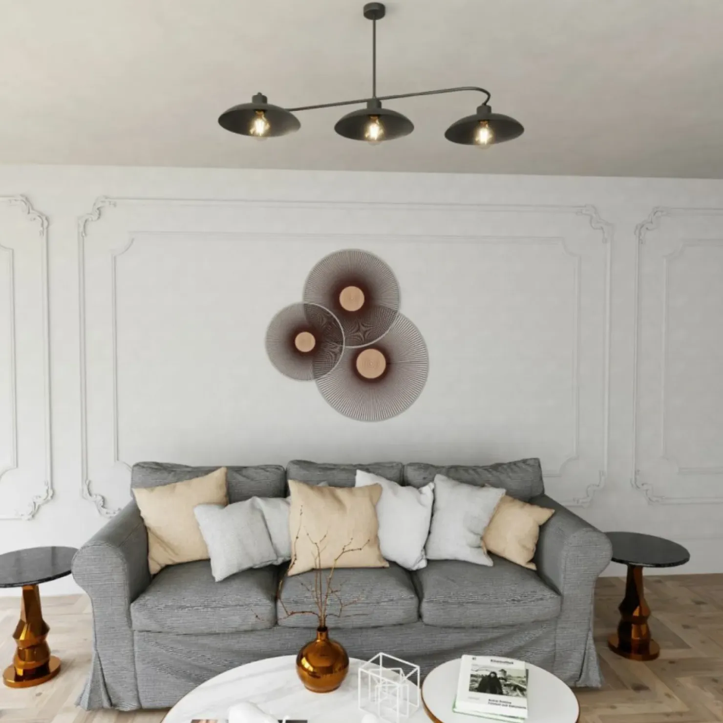 Nowoczesna, potrójna lampa do kuchni 1353/3 FOSTER 3 BLACK | Kaja*Sklep Kaja Cheap