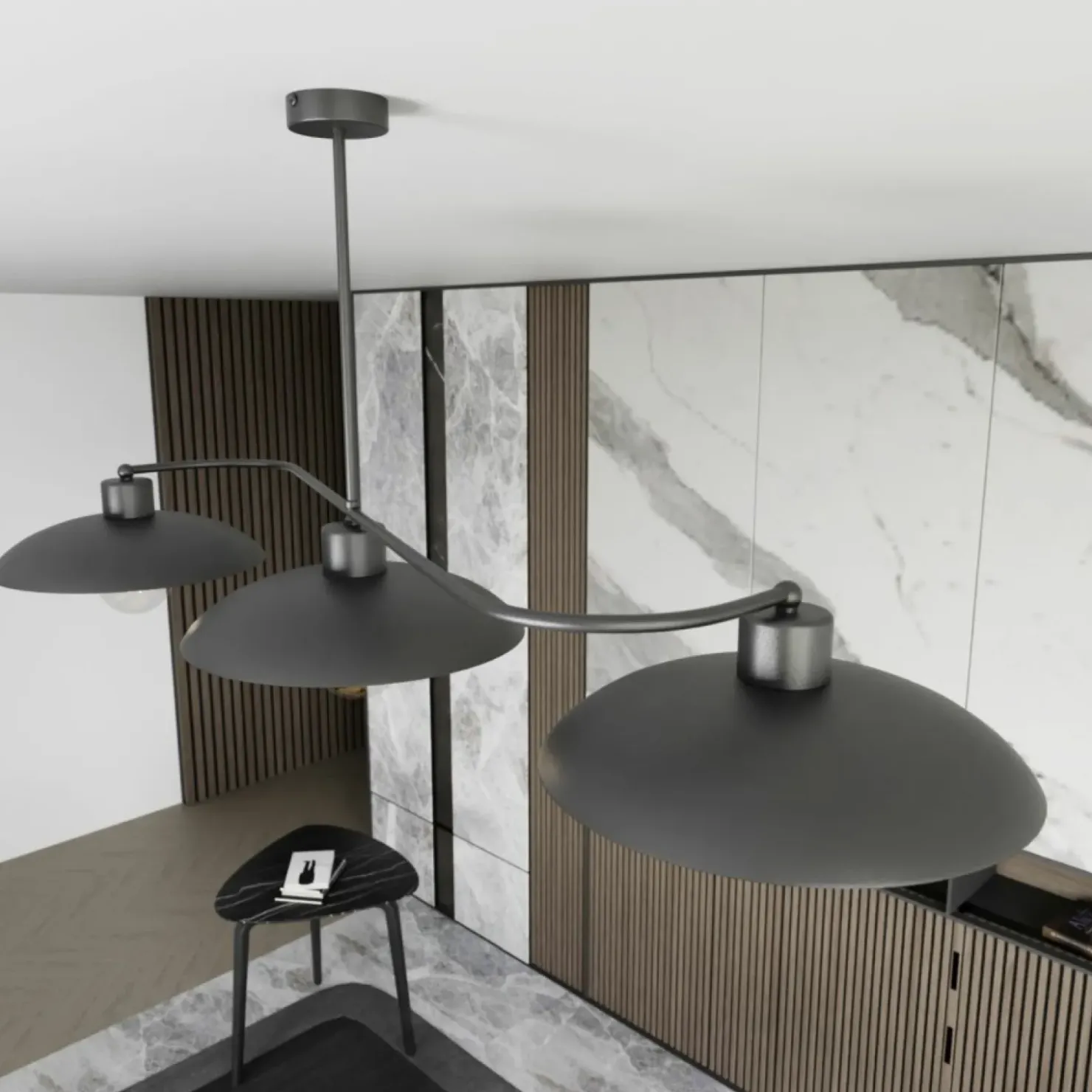 Nowoczesna, potrójna lampa do kuchni 1353/3 FOSTER 3 BLACK | Kaja*Sklep Kaja Cheap