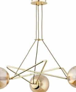 Discount Sklep Kaja Nowoczesna, złota lampa wisząca do salonu AL 62343 TRISTAN | Kaja