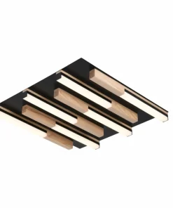 Nowoczesny, ledowy plafon z drewnem MX4980-6S-3BMT ELIOT | Kaja*Sklep Kaja Fashion