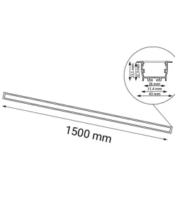 Nowoczesny panel podtynkowy LED 150cm 3000K ANT 1833 HIATE | Kaja*Sklep Kaja Hot