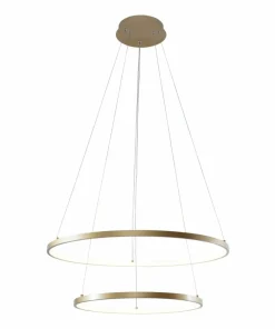 Discount Sklep Kaja Nowoczesny żyrandol LED, dwie obręcze 18140GD-2 BRENO | Kaja