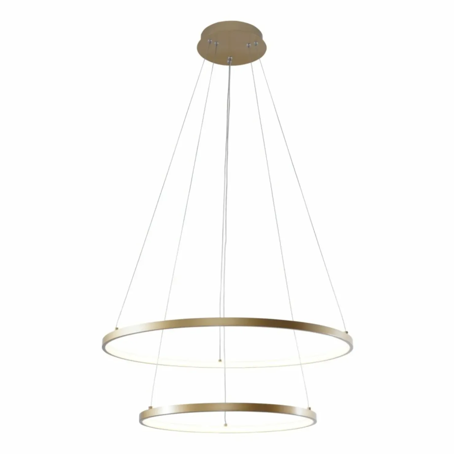 Discount Sklep Kaja Nowoczesny żyrandol LED, dwie obręcze 18140GD-2 BRENO | Kaja