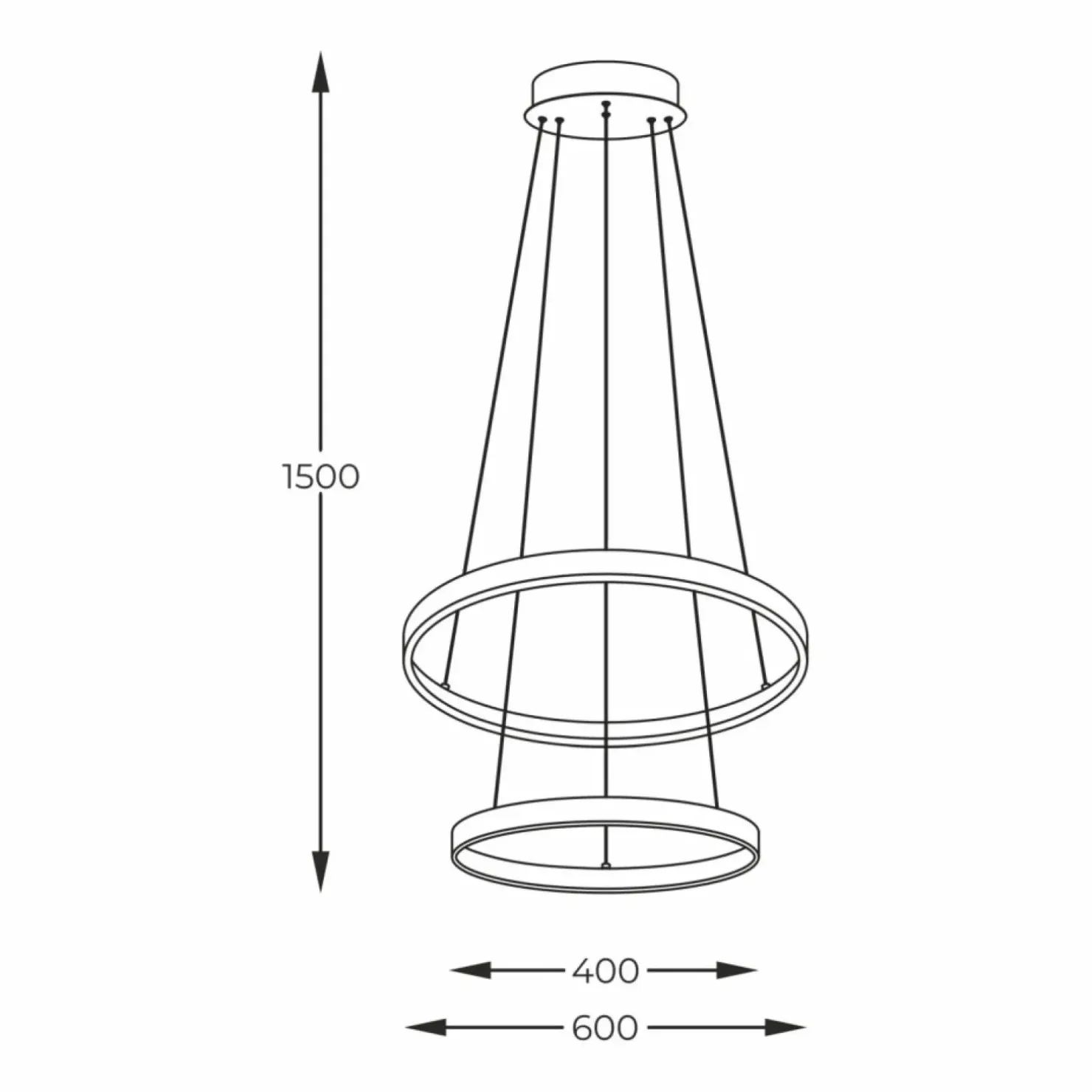 Discount Sklep Kaja Nowoczesny żyrandol LED, dwie obręcze 18140GD-2 BRENO | Kaja