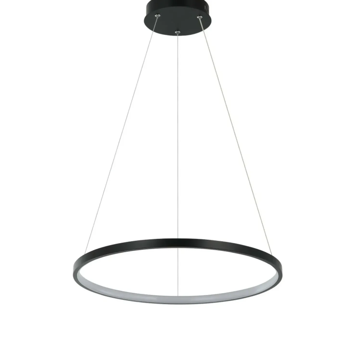 Hot Sklep Kaja Nowoczesny żyrandol obręcz ⌀40 LP-909/1P 4S BK RING | Kaja Oświetlenie