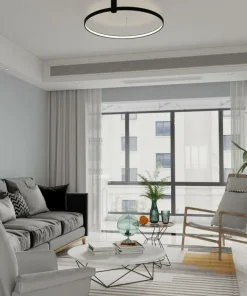 Outlet Sklep Kaja Obręcz ze światłem LED 3000K ⌀60cm LP-909/1C S BK RING | Kaja