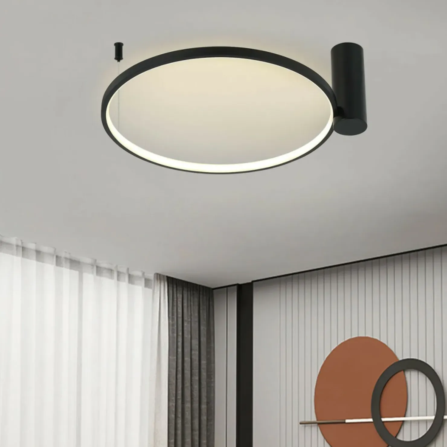 Outlet Sklep Kaja Obręcz ze światłem LED 3000K ⌀60cm LP-909/1C S BK RING | Kaja