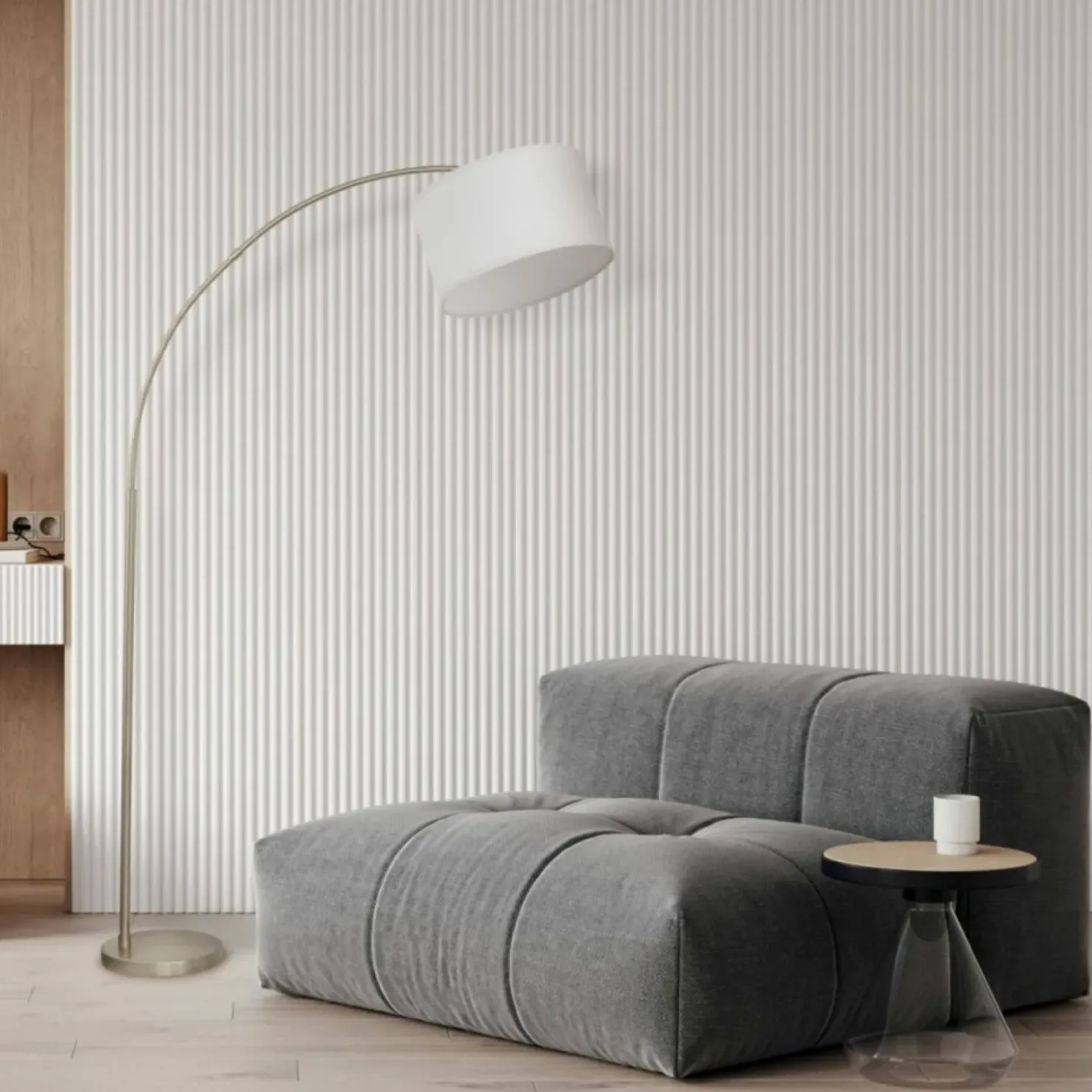 Okazała, chromowana lampa stojąca TK 16022 ZENITH WHITE | Kaja*Sklep Kaja New