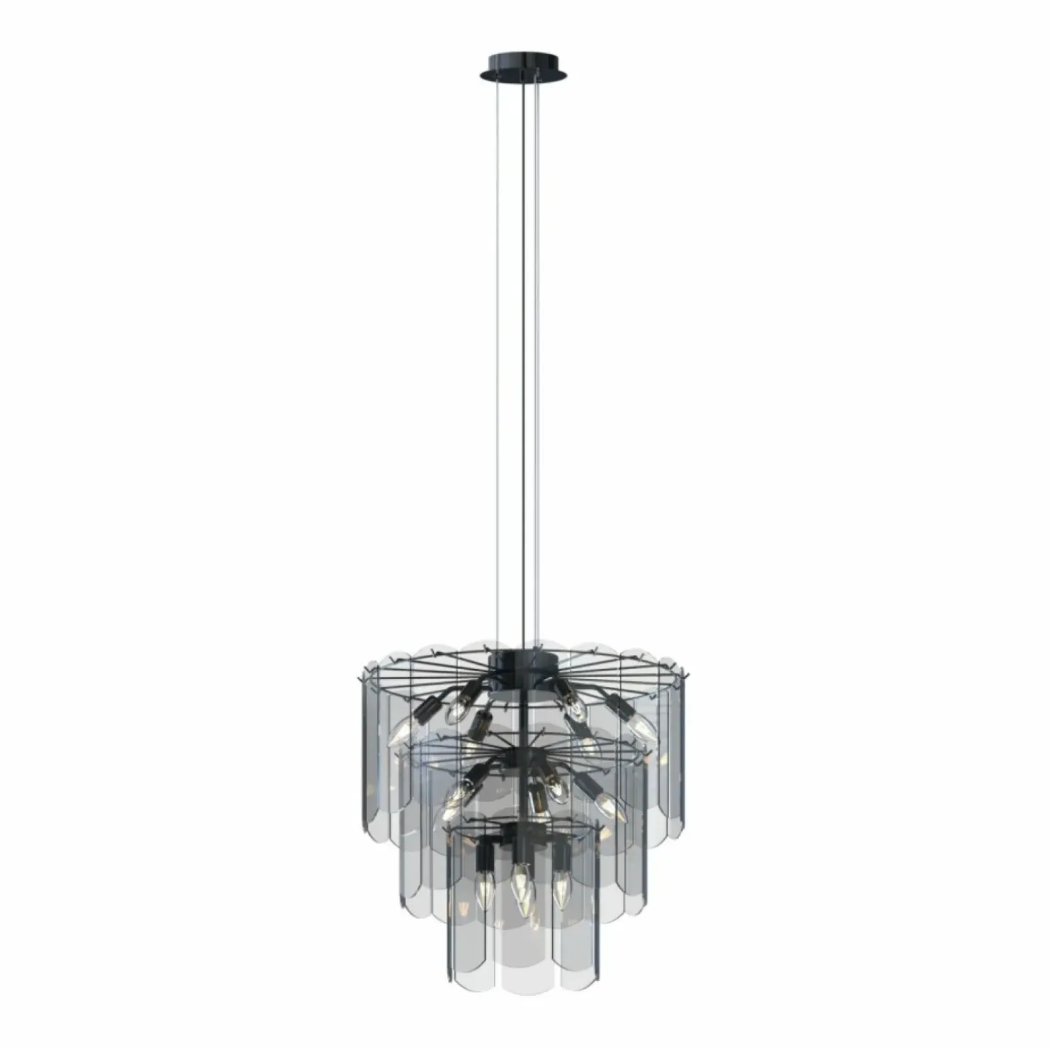 Outlet Sklep Kaja Okazała lampa wisząca do stylowego salonu MD3523-14L-EBCN NIRA | Kaja