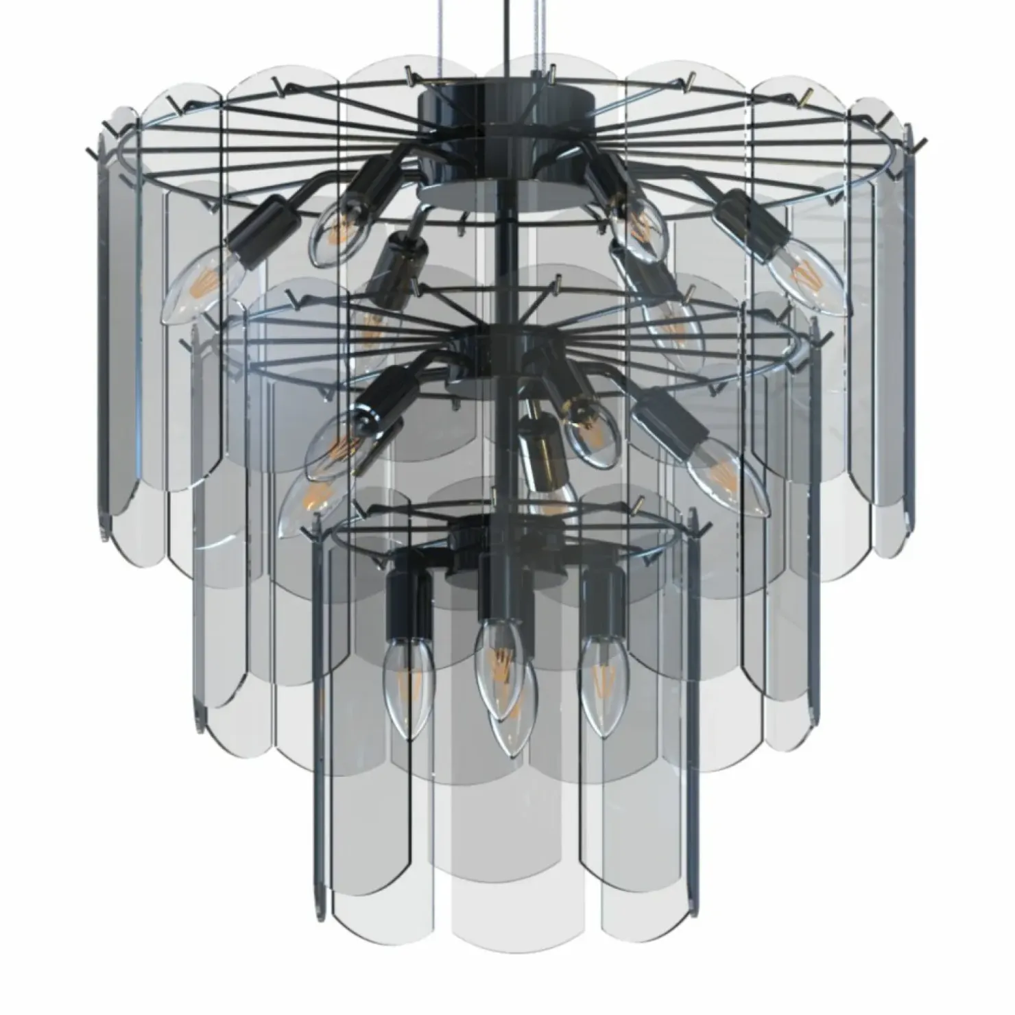 Outlet Sklep Kaja Okazała lampa wisząca do stylowego salonu MD3523-14L-EBCN NIRA | Kaja