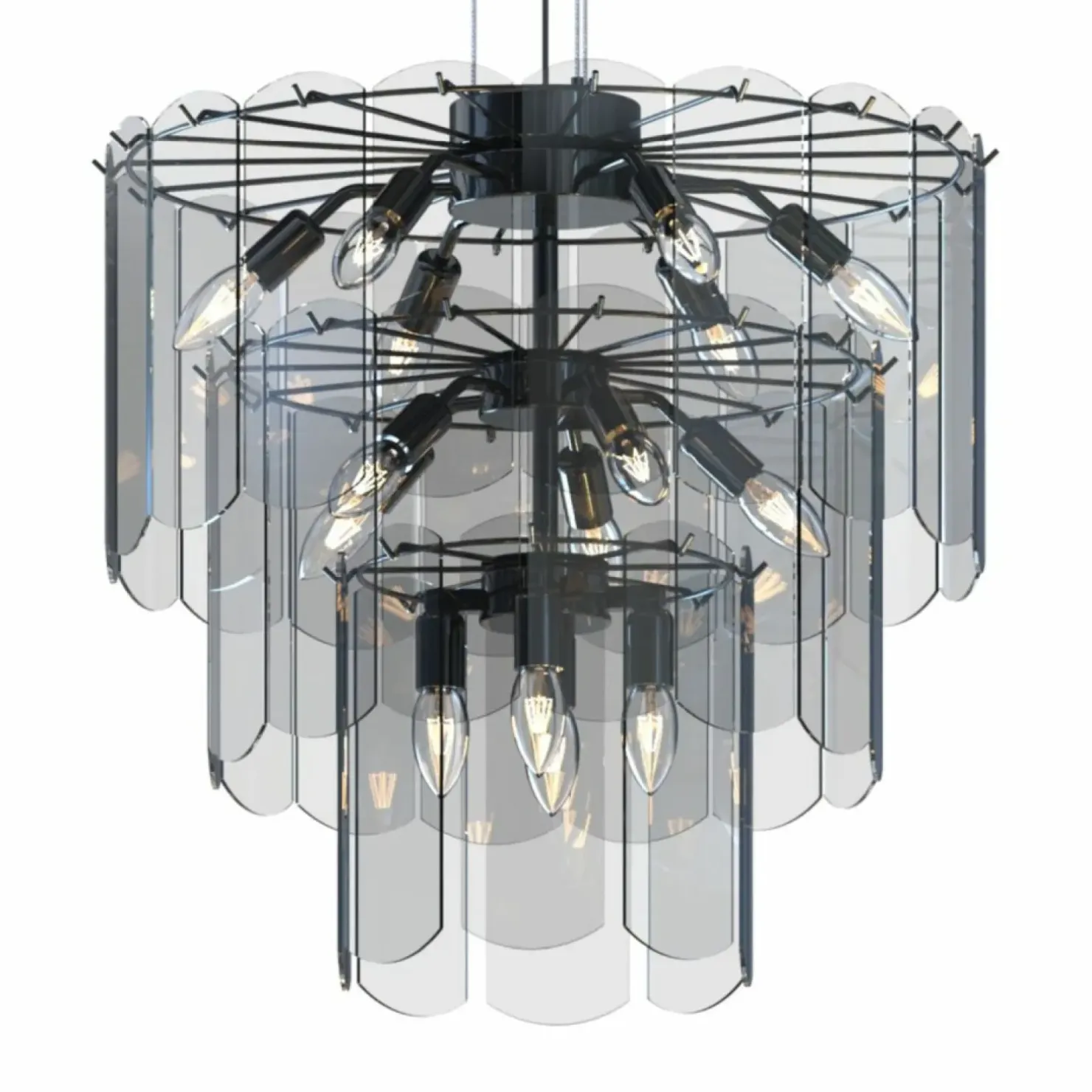 Outlet Sklep Kaja Okazała lampa wisząca do stylowego salonu MD3523-14L-EBCN NIRA | Kaja