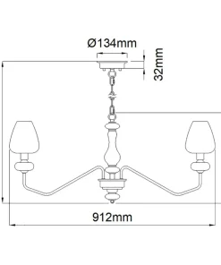 Okazała lampa wisząca, kolor mosiądzu DL-ARMAND8-AB z serii ARMAND*Sklep Kaja Discount
