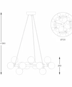 Store Sklep Kaja Okazała lampa wisząca z 20 kloszami P0462-20C-F7AA BOBO | Kaja