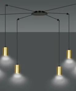 New Sklep Kaja Okazała lampa wisząca z 6 złotymi tubami 526/6 | Kaja Oświetlenie