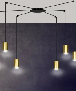New Sklep Kaja Okazała lampa wisząca z 6 złotymi tubami 526/6 | Kaja Oświetlenie