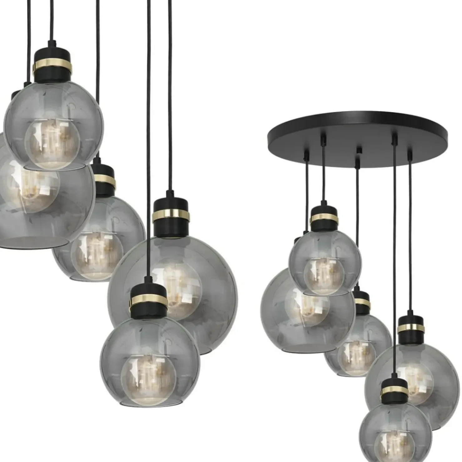 Store Sklep Kaja Okazała lampa wisząca z kaskadą kloszy MLP6534 OMEGA | Kaja