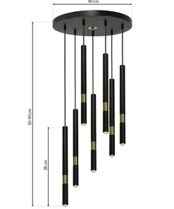 Store Sklep Kaja Okazała lampa wisząca z tubami, do salonu MLP6385 z serii MONZA | Kaja Oświetlen