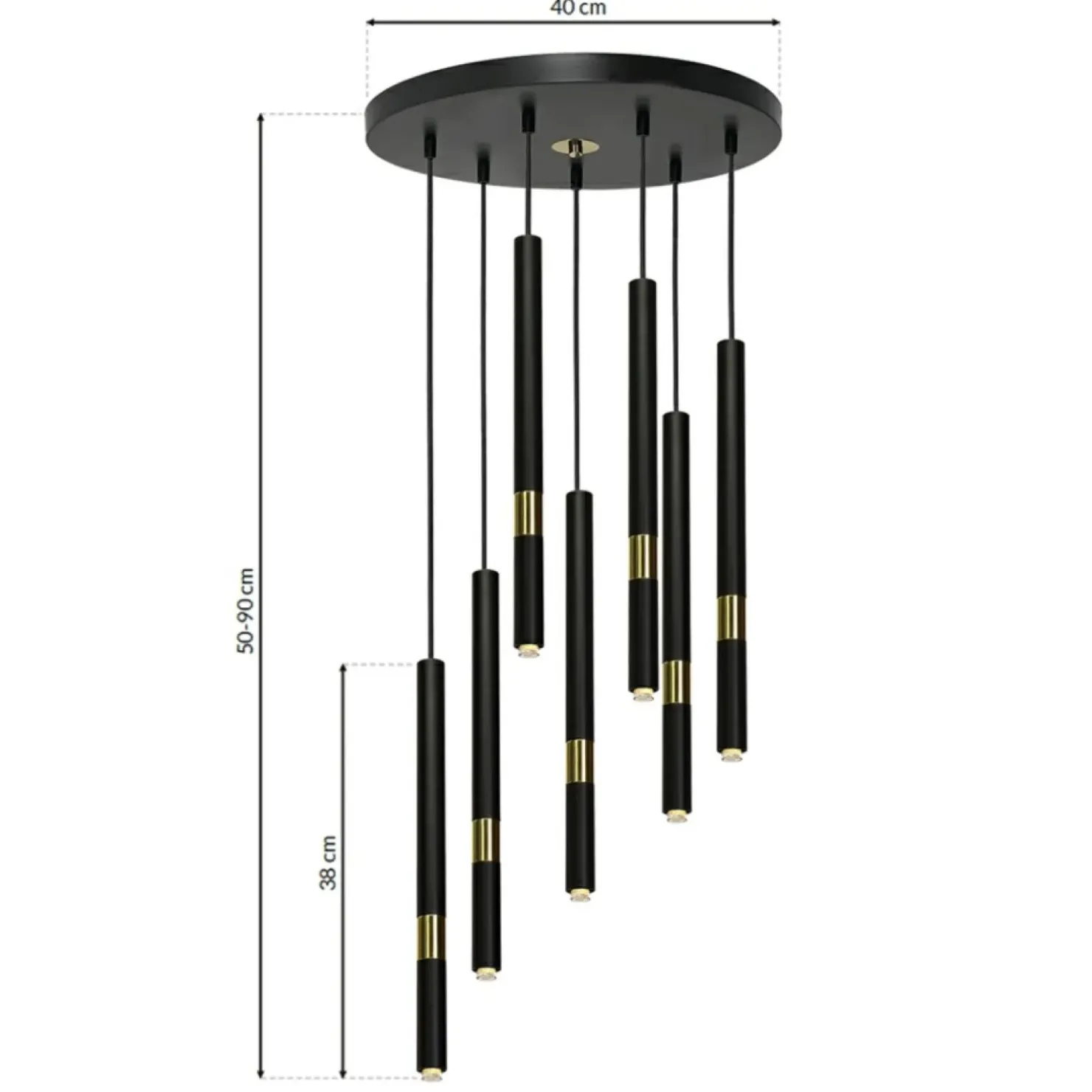 Store Sklep Kaja Okazała lampa wisząca z tubami, do salonu MLP6385 z serii MONZA | Kaja Oświetlen