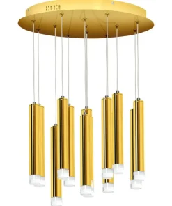 Cheap Sklep Kaja Okazała lampa wisząca ze złotymi tubami ML5716 z serii GOLDIE | Kaja Oświetlenie