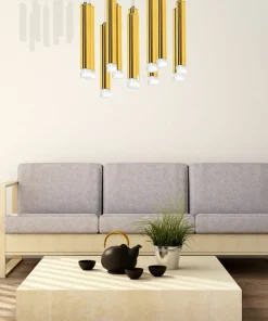 Cheap Sklep Kaja Okazała lampa wisząca ze złotymi tubami ML5716 z serii GOLDIE | Kaja Oświetlenie