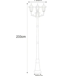 Okazała latarnia ogrodowa 233cm K-7009A2/3 CZ STANDARD | Kaja*Sklep Kaja Best