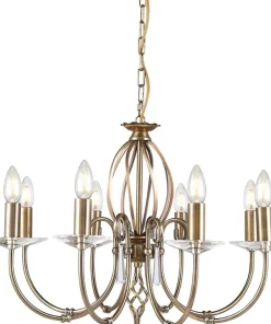 Okazała złota lampa wisząca glamour AG8-AGED-BRASS z serii AEGEAN*Sklep Kaja Best