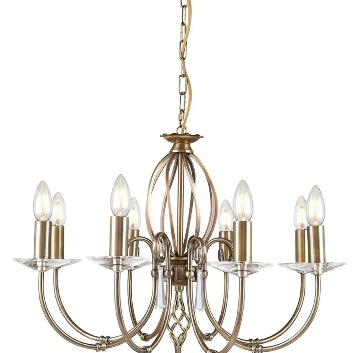 Okazała złota lampa wisząca glamour AG8-AGED-BRASS z serii AEGEAN*Sklep Kaja Best