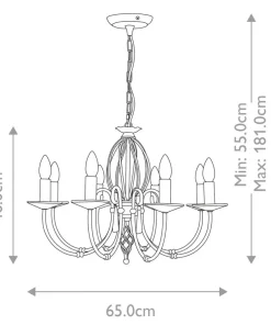 Okazała złota lampa wisząca glamour AG8-AGED-BRASS z serii AEGEAN*Sklep Kaja Best