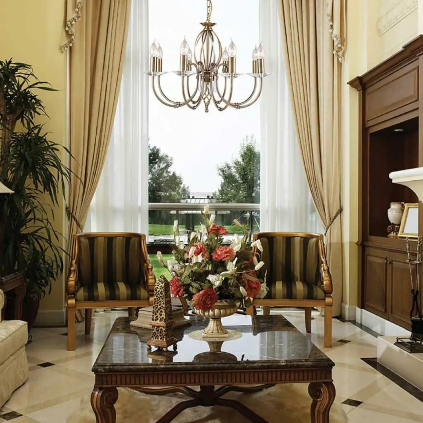 Okazała złota lampa wisząca glamour AG8-AGED-BRASS z serii AEGEAN*Sklep Kaja Best