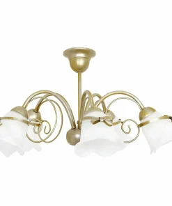 Okazała, złota lampa wisząca do salonu LX 73 KOKARDA | Kaja*Sklep Kaja Clearance