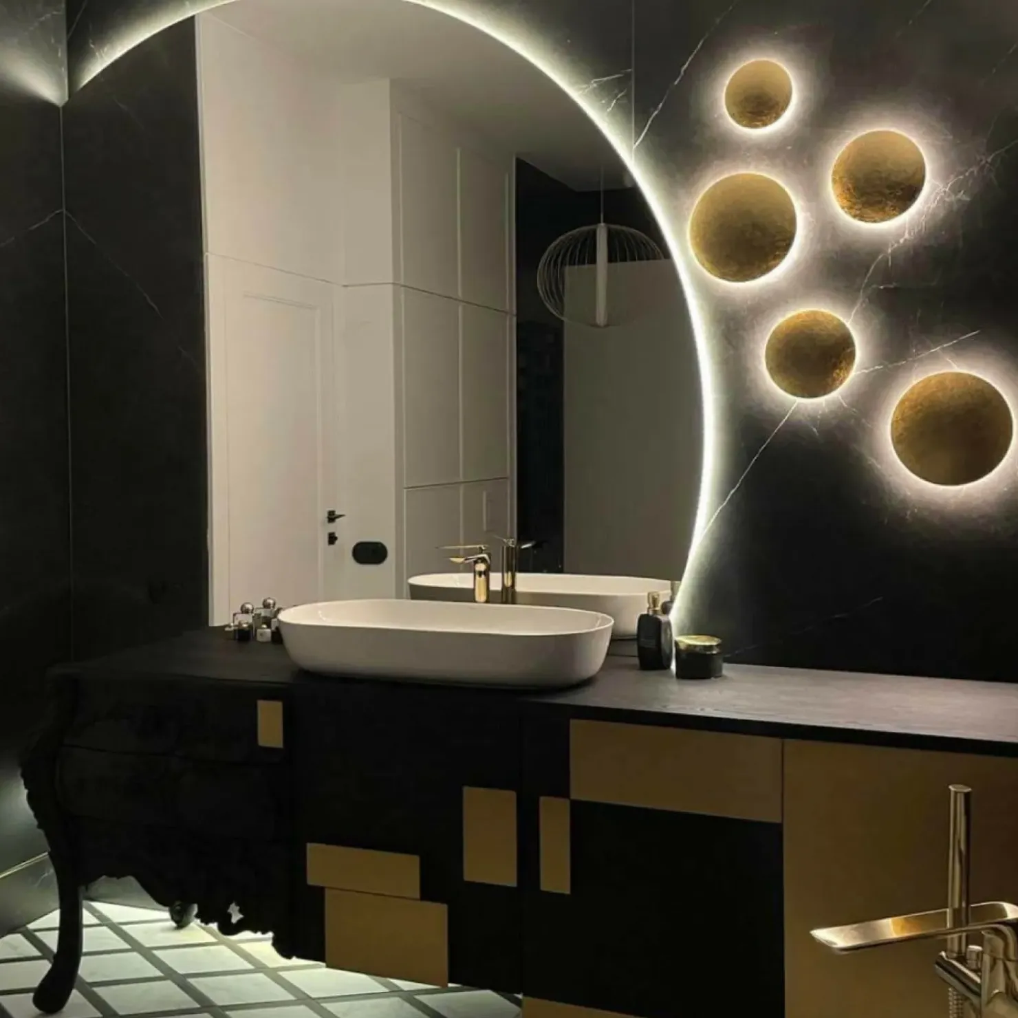 Okrąg ścienny ⌀21cm LED LP-8102/1C-12W BK PLATILLO | Kaja Oświetlenie*Sklep Kaja Fashion