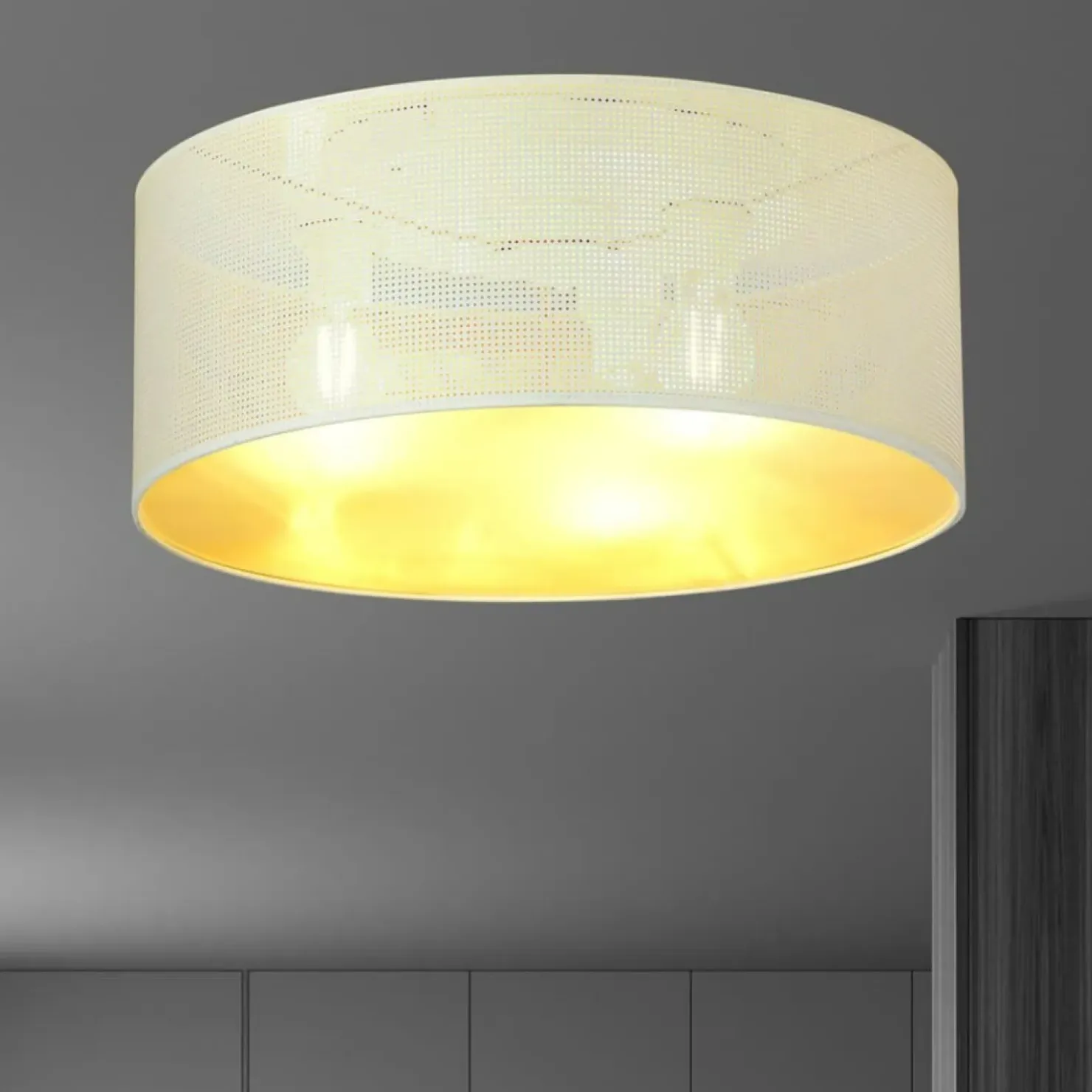 Okrągła, klasyczna lampa sufitowa do salonu 1147/3 ASTON | Kaja*Sklep Kaja Online