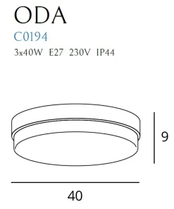 Okrągła lampa sufitowa do łazienki ⌀40cm MX C0194 ODA | Kaja*Sklep Kaja Cheap
