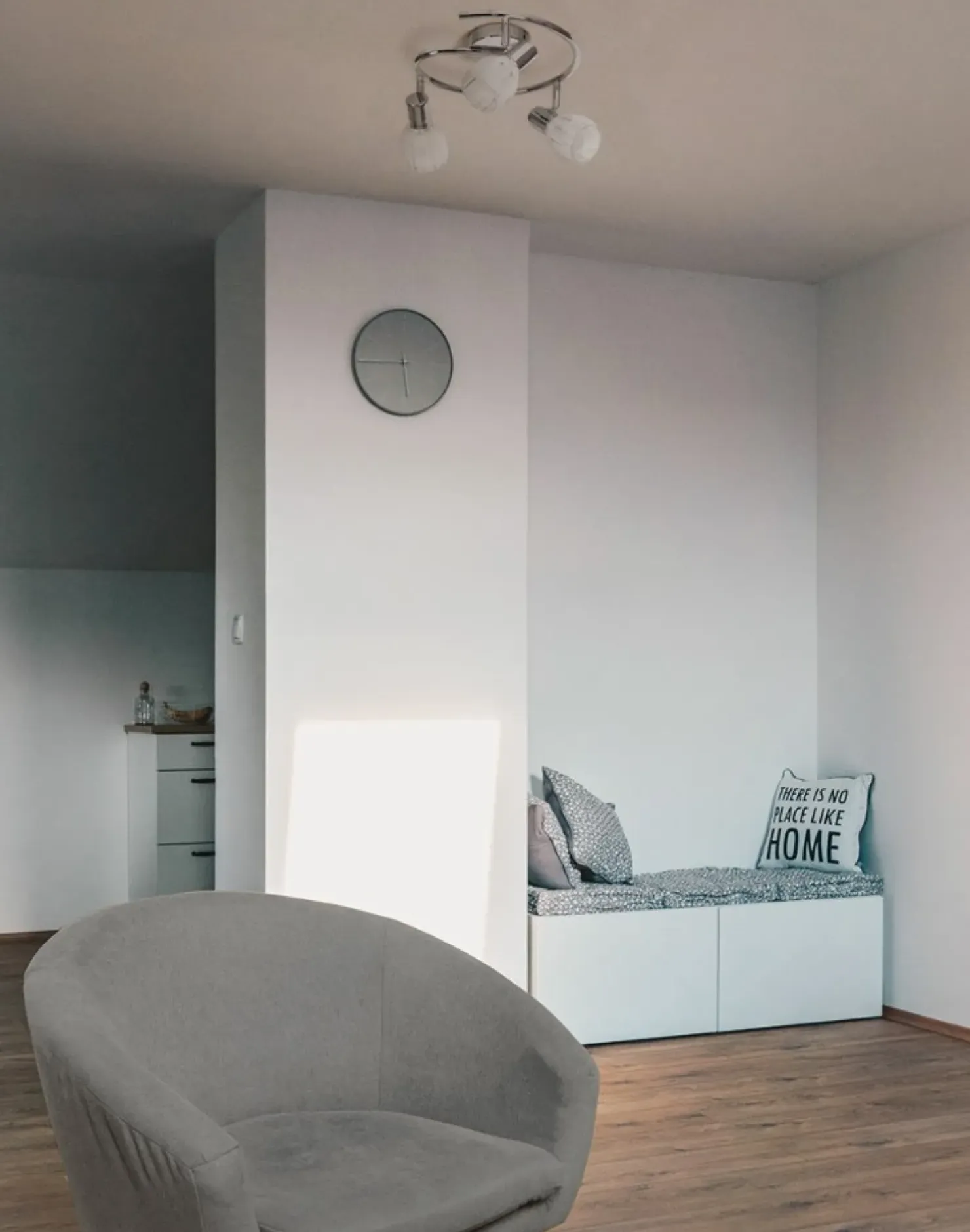 Sale Sklep Kaja Okrągła lampa sufitowa do sypialni K-8001/3G EMBO | Kaja Oświetlenie chrom