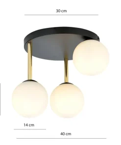 Okrągła lampa sufitowa ze złotymi elementami 1260/3 z serii DOLCE*Sklep Kaja Discount