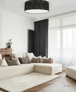 Okrągły plafon, lampa sufitowa, czarno-złota MLP7296 z serii SENSO | Kaja Oświet*Sklep Kaja Store