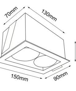 Oprawa wpustowa na 2 żarówki GU10 15x9cm ANT 3035 CAGE | Kaja*Sklep Kaja Flash Sale