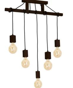 Flash Sale Sklep Kaja Ozdobna, drewniana lampa wisząca na 5 żarówek MLP4361 z serii JACK | Kaja Oświet naturalnedrewno