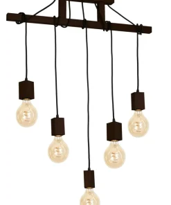Flash Sale Sklep Kaja Ozdobna, drewniana lampa wisząca na 5 żarówek MLP4361 z serii JACK | Kaja Oświet naturalnedrewno