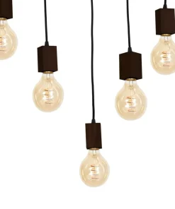 Flash Sale Sklep Kaja Ozdobna, drewniana lampa wisząca na 5 żarówek MLP4361 z serii JACK | Kaja Oświet naturalnedrewno