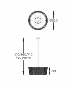 New Sklep Kaja Ozdobna lampa na sztywnym zwisie P0547-06H-F9AC BACH | Kaja