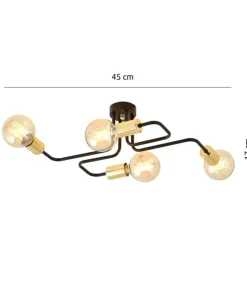Online Sklep Kaja Ozdobna lampa sufitowa ze złotymi oprawkami 1175/4 z serii VEKEN