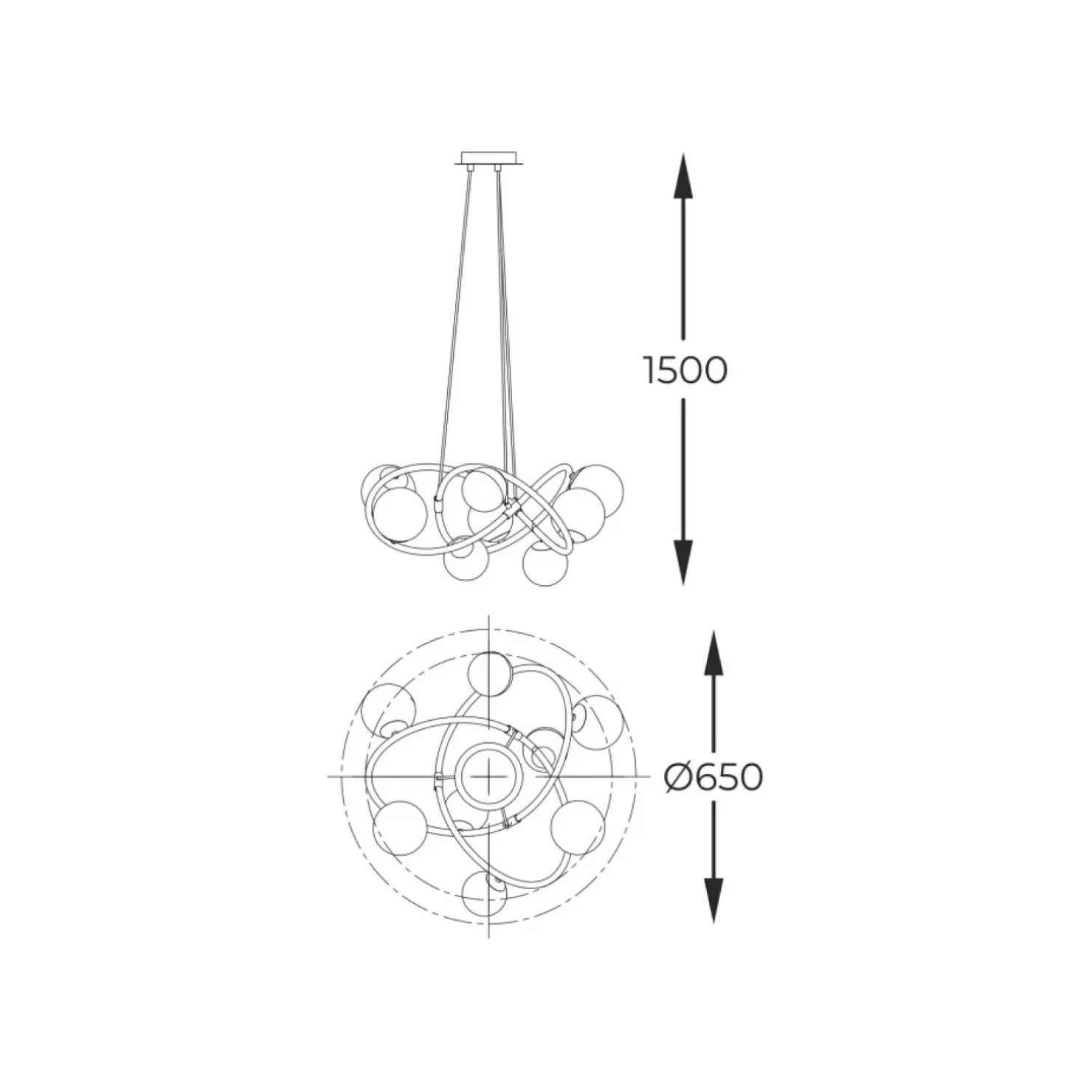 Cheap Sklep Kaja Ozdobna lampa wisząca w stylu molekuł MD4922-8-EBGN NISYRO | Kaja