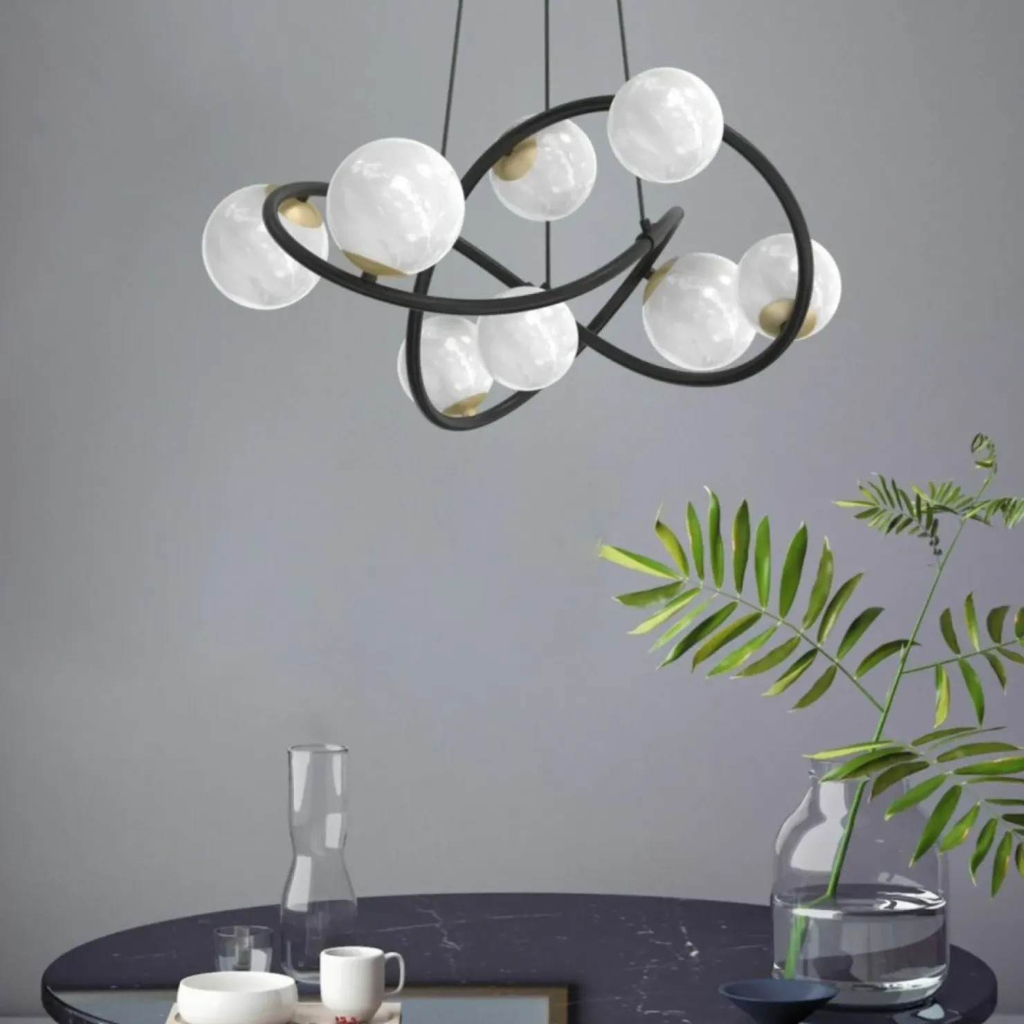 Cheap Sklep Kaja Ozdobna lampa wisząca w stylu molekuł MD4922-8-EBGN NISYRO | Kaja