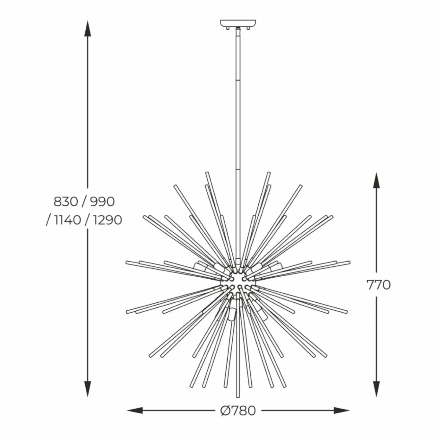 Best Sale Sklep Kaja Ozdobna lampa wisząca z rurkami P0491-09C-F7BC URCHIN | Kaja