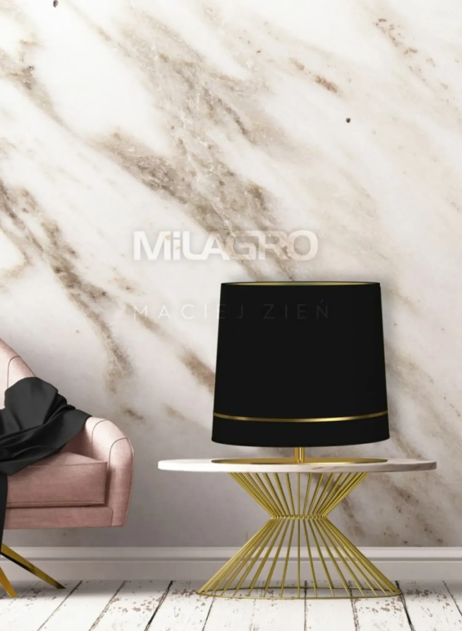 Ozdobna, mosiężna lampka w stylu glamour MZ5027 BOOTES | Kaja*Sklep Kaja Online