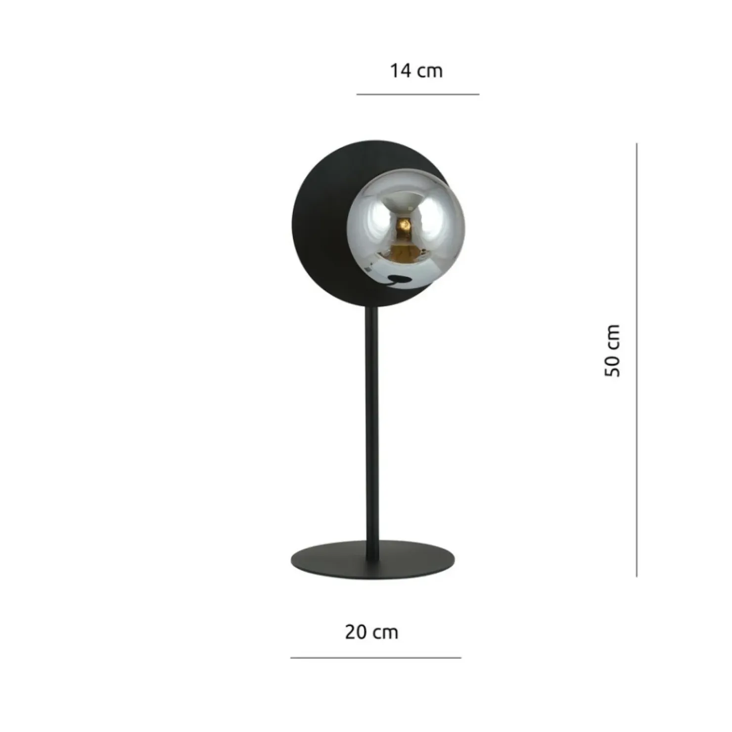 Ozdobna, niesymetryczna lampka stołowa - czarna 1186/LN z serii OSLO*Sklep Kaja Cheap
