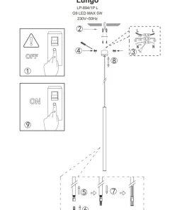 Outlet Sklep Kaja Ozdobna, punktowa lampa wisząca tuba LP-894/1P RED LUNGO | Kaja