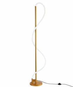 Ozdobna, złota lampa stojąca LED ABR-EOS-G-30W SPIRALI | Kaja*Sklep Kaja Discount