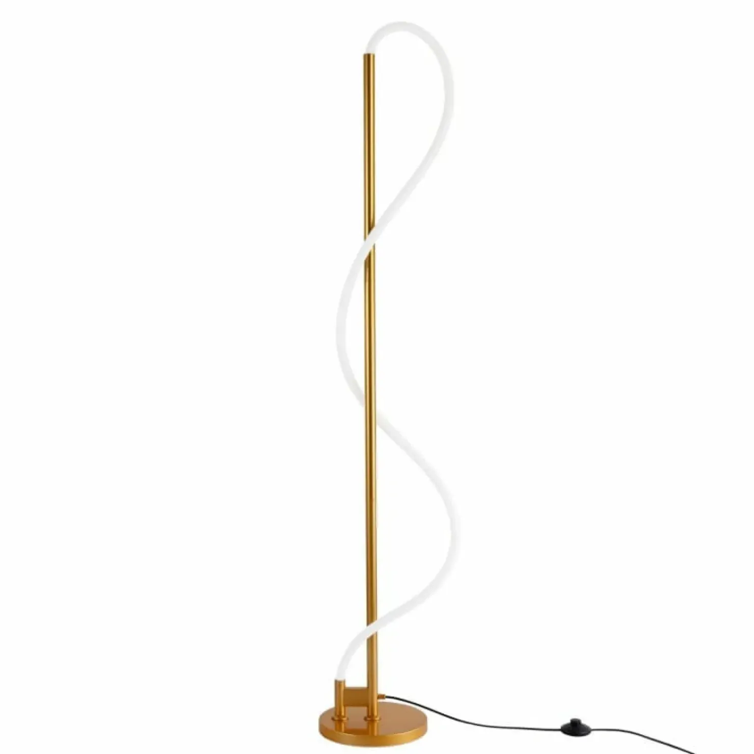 Ozdobna, złota lampa stojąca LED ABR-EOS-G-30W SPIRALI | Kaja*Sklep Kaja Discount